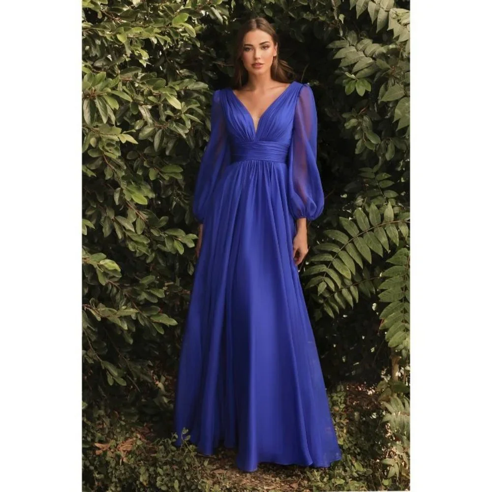 Cinderella LONG SLEEVE CHIFFON DRESS MultiSizes CD0192
